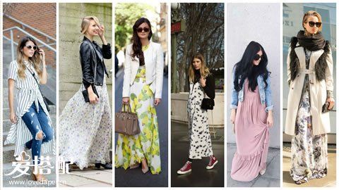 春季穿衣搭配公式:長裙+外套